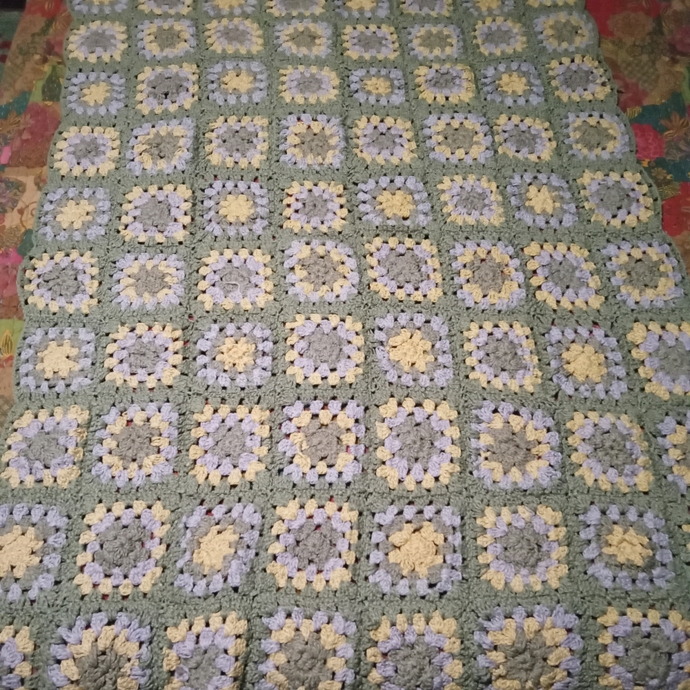 Boho shabby chic knit throw